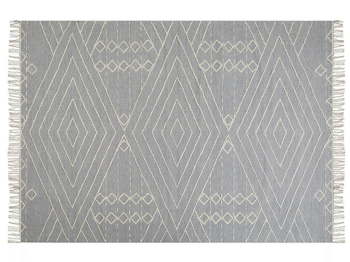 KURZFLOR-TEPPICH Khenifra 200/140 cm - Grau, Textil (140/200cm) - Beliani