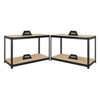 WERKBANK Strong Beast 5er-Set mit 5x 90x150x60 cm Fachlast 500 kg Schwarz - Schwarz, Metall (750/90/60cm) - PROREGAL