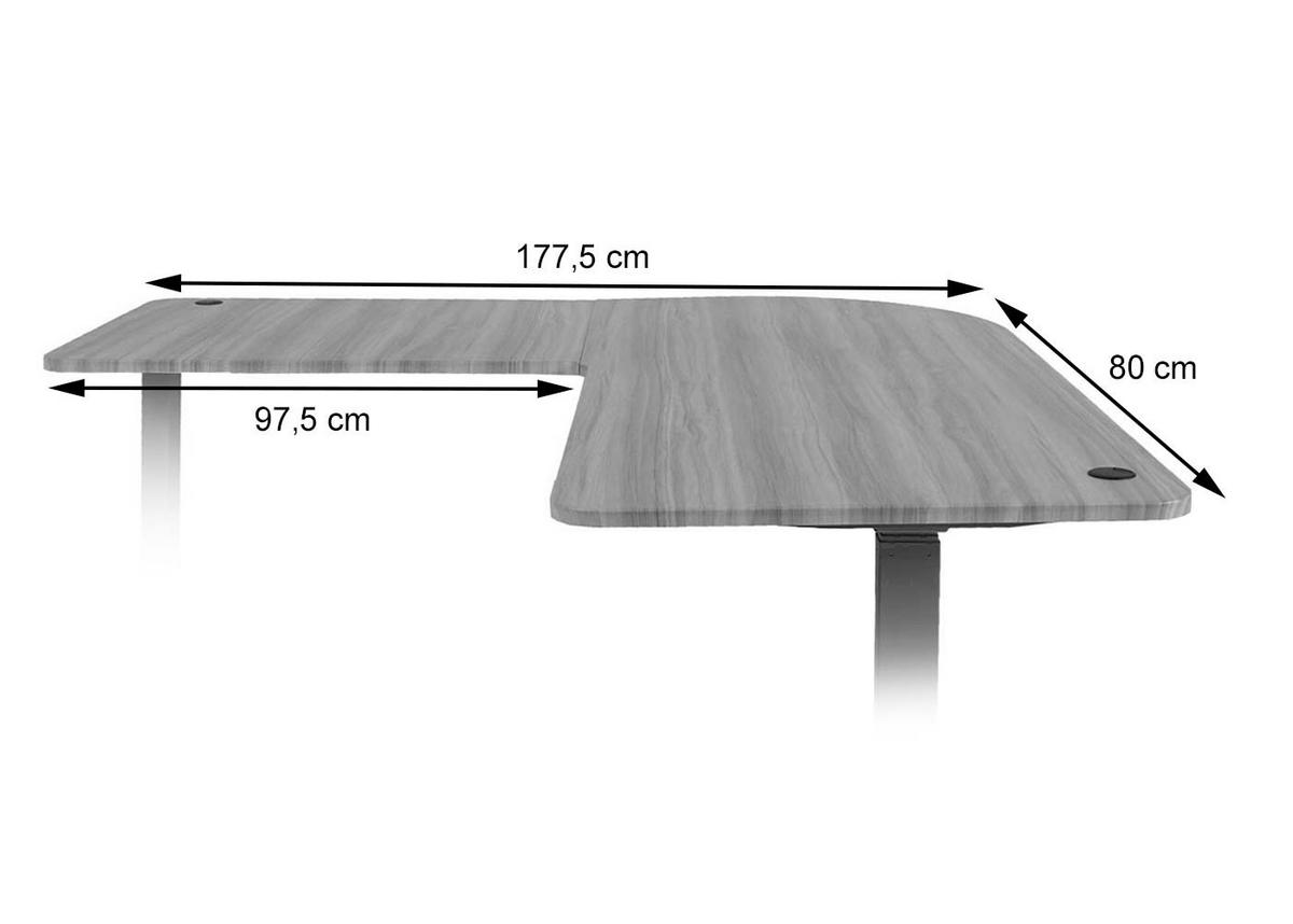 TISCHPLATTE FÜR ECK-SCHREIBTISCH Kirschbaum Dekor - Kirschbaumfarben, Holz (97/177/2cm) - MCW