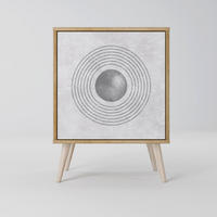 SIDEBOARD SOLID CIRCLES, Eichefarben, 57,5x42x77,5 cm, Schräge Buchenholzfüße - Eichefarben/Buchefarben, Holzwerkstoff/Buchenholz (57.5/77.5/42cm) - SpaceRebels