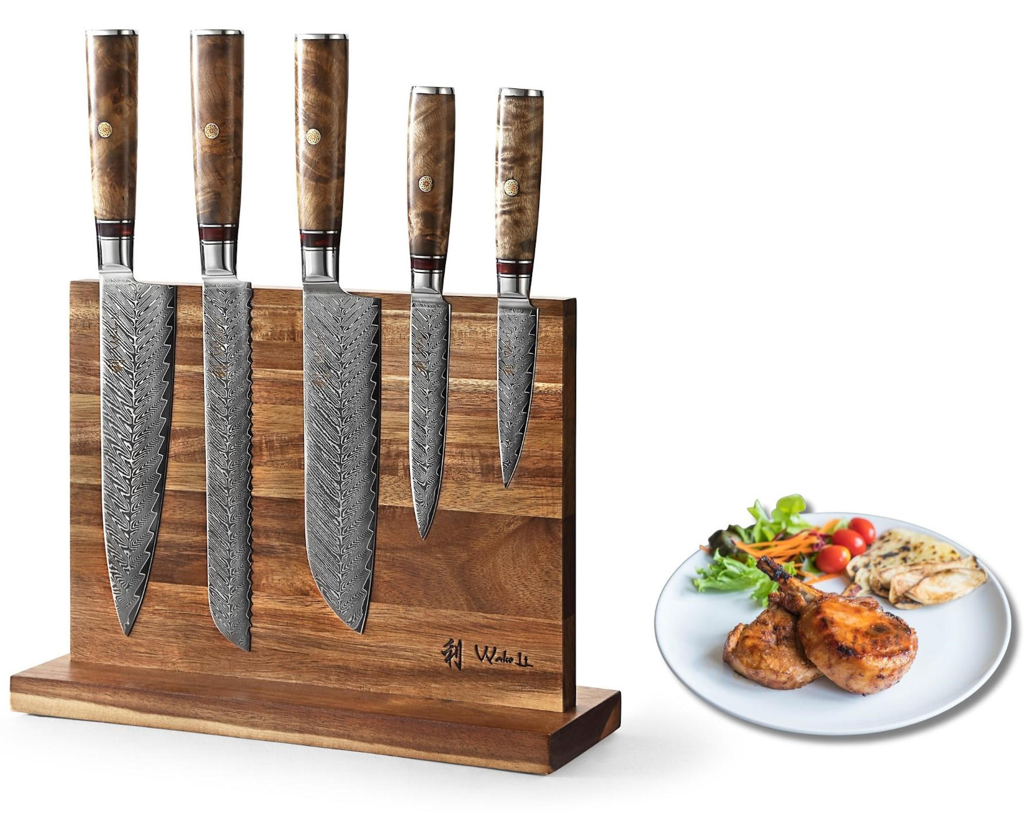 MESSER-SET 6-TEILIG 9–20 cm - Braun, Holz/Metall (1/1/1cm) - Wakoli