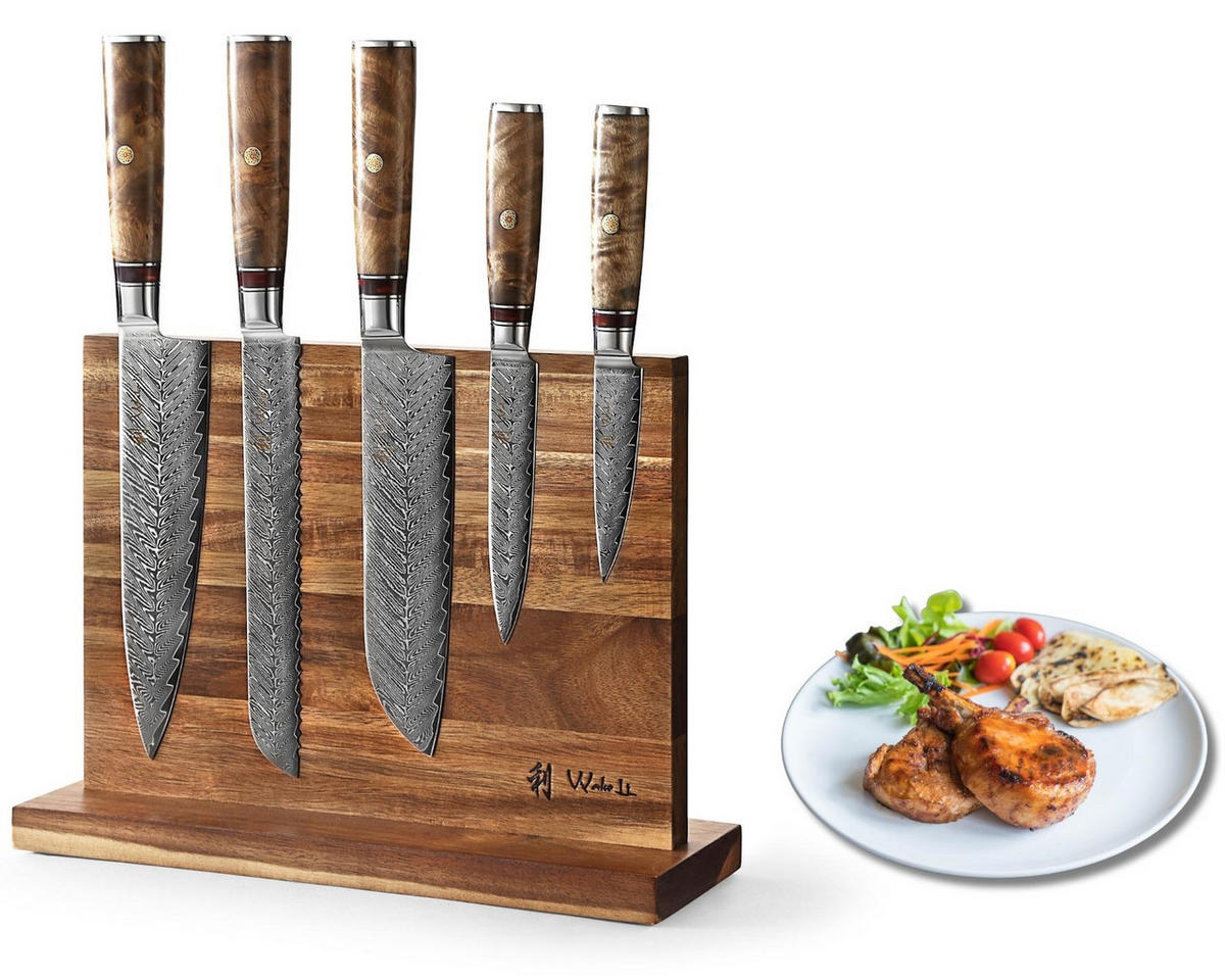 MESSER-SET 6-TEILIG 9–20 cm - Braun, Holz/Metall (1/1/1cm) - Wakoli