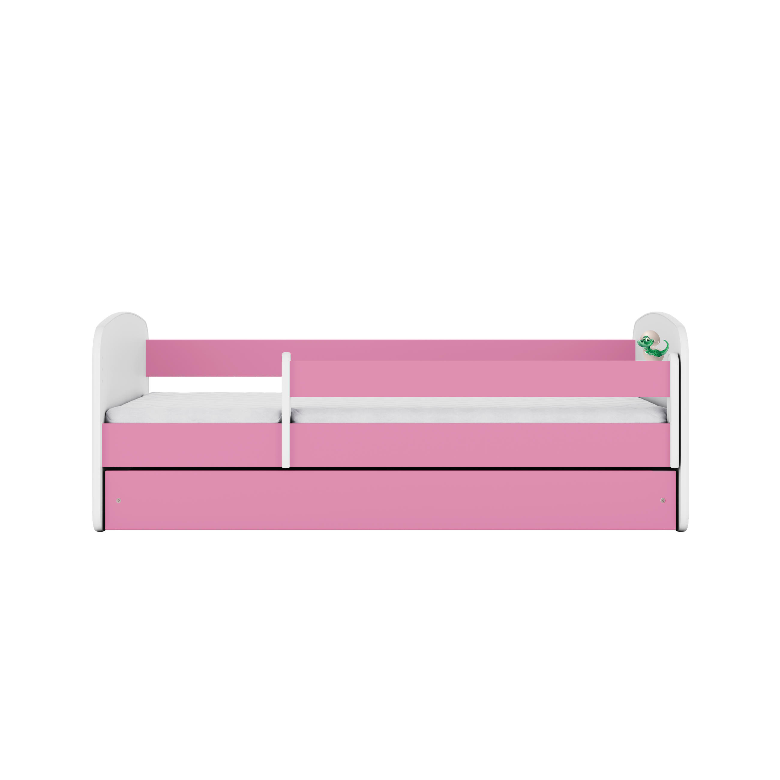 KINDERBETT Kleindino mit Schublade 140/70 80/61/144 - Rosa, Holzwerkstoff (70/140cm) - RAUMHIRSCH FURNITURE