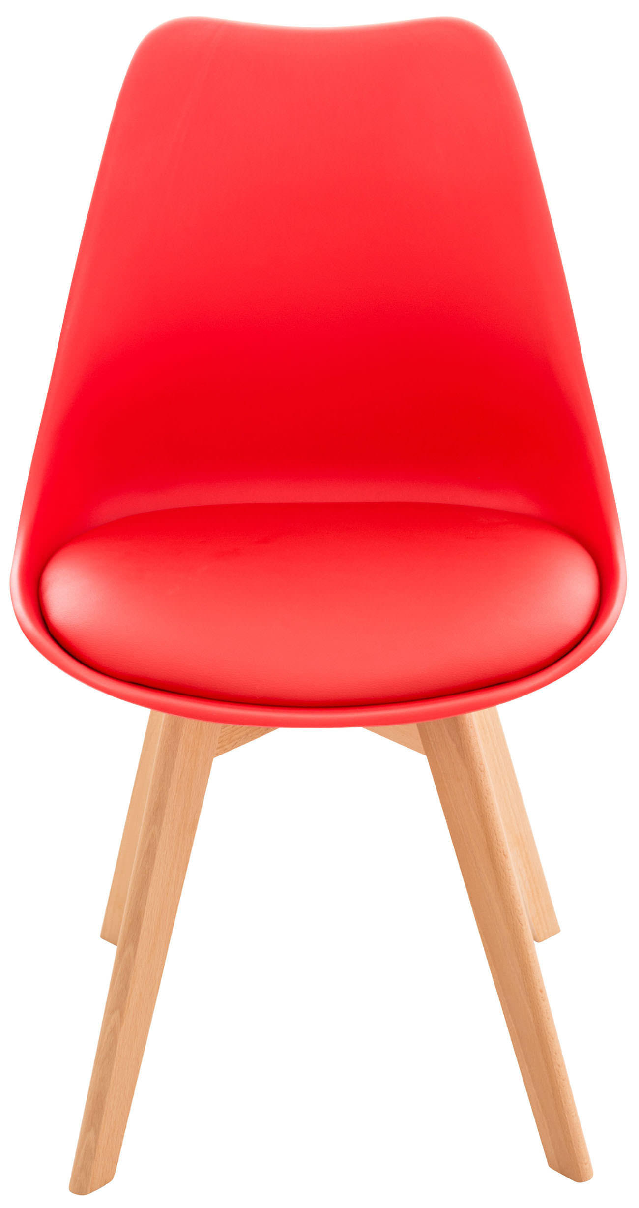 STUHL Kunststoff rot - Eukalyptusholzfarben/Rot, Holz/Kunststoff (49/83/50cm) - CLP