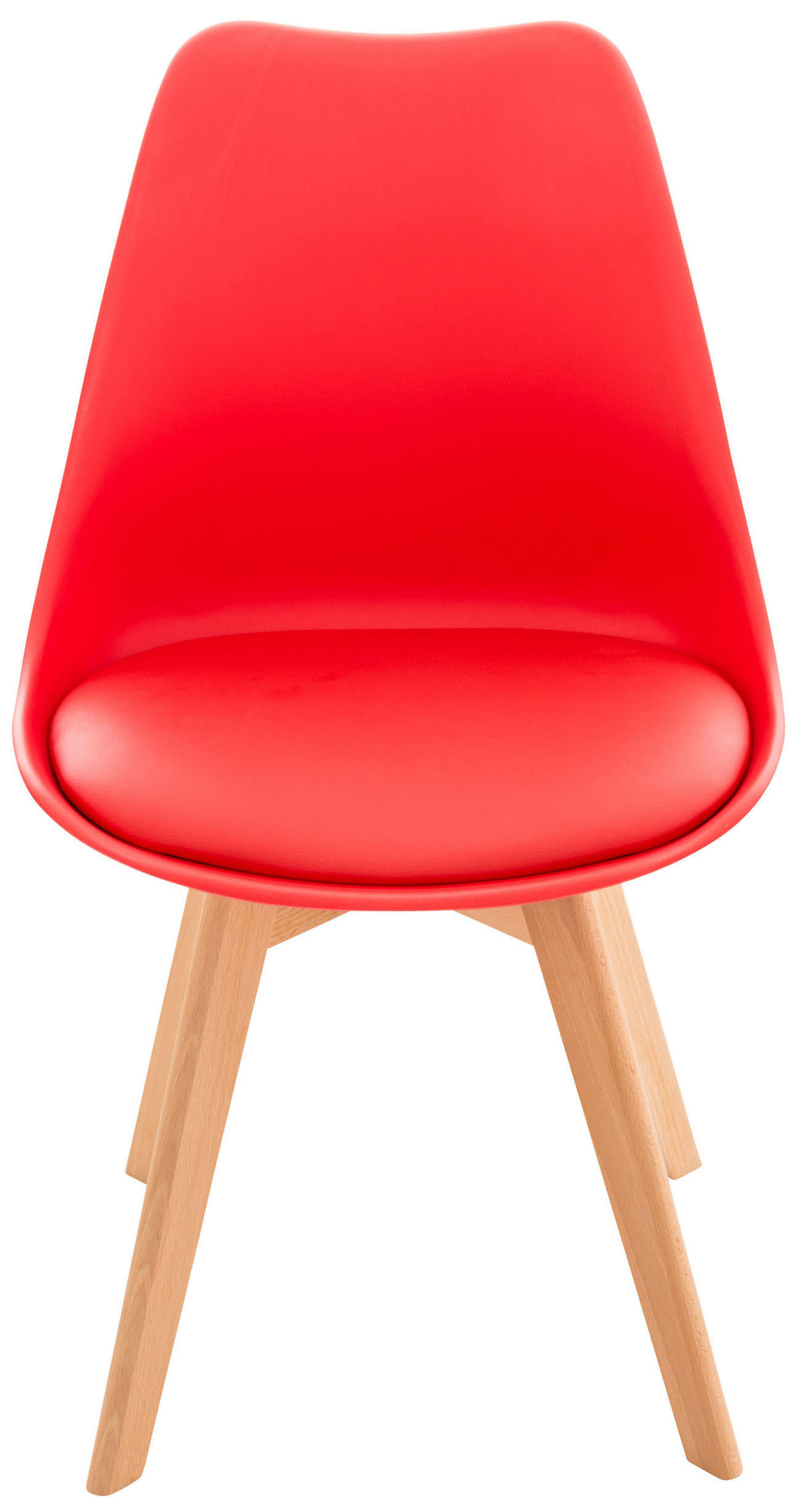 STUHL Kunststoff rot - Eukalyptusholzfarben/Rot, Holz/Kunststoff (49/83/50cm) - CLP