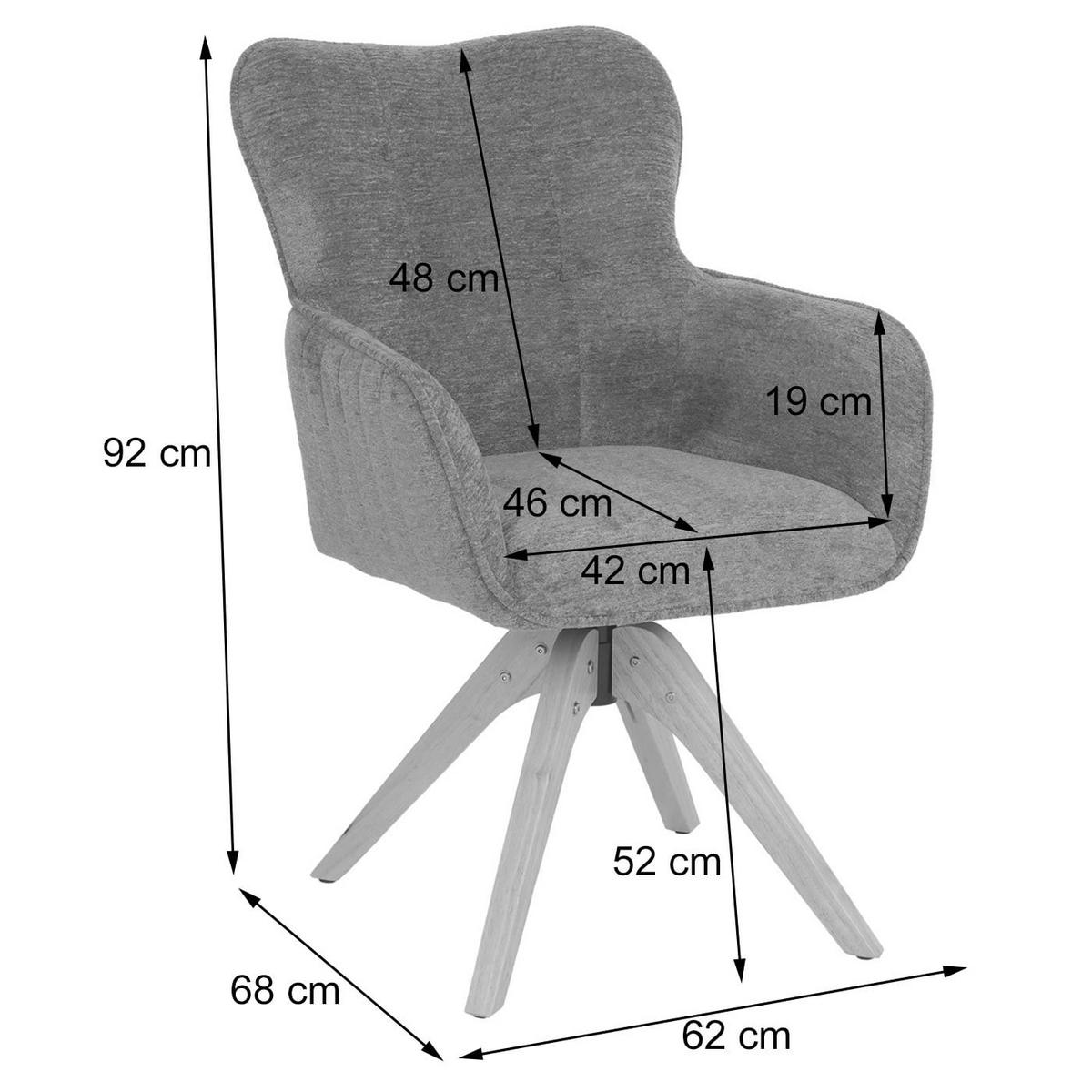 JÍDELNÍ ŽIDLE Šedá, sada 2 ks - šedá, textil (62/92/68cm) - MCW
