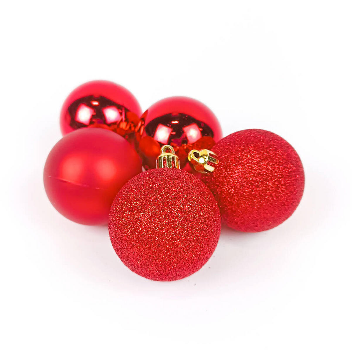 WEIHNACHTSKUGELN 5er-Set Ø 5 cm - Rot, Kunststoff (5/6.2/5cm) - Atmosphera Createur d´interieur