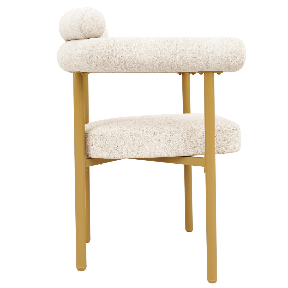ESSZIMMERSTUHL 2-Tlg Beige Wildleder, Ringsitz, Gold Beine - Multicolor, Metall (70/84/62cm) - FLIEKS