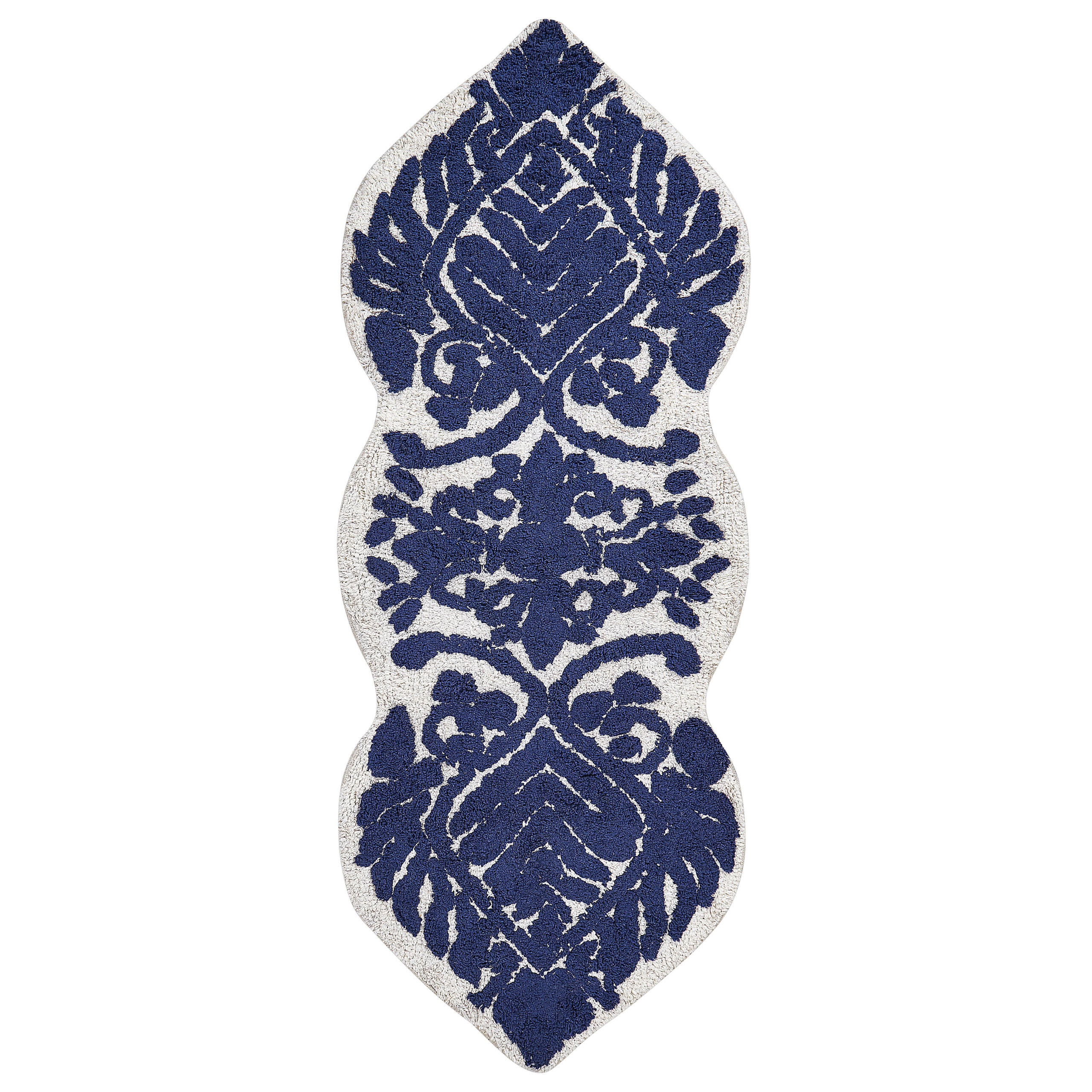 BADEMATTE Blau 150 x 60 cm Canbar - Blau/Weiß, Textil (150/60cm) - Beliani