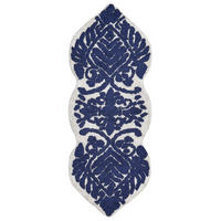 BADEMATTE Blau 150 x 60 cm Canbar - Blau/Weiß, Textil (150/60cm) - Beliani