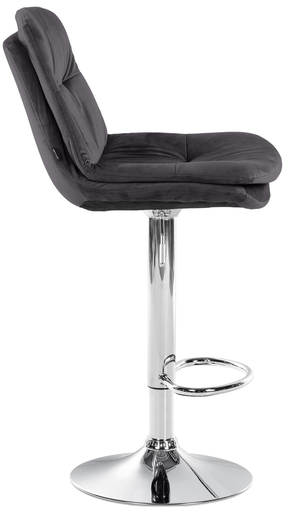 BARHOCKER Samt schwarz - Schwarz, Textil (46/94/54cm) - CLP