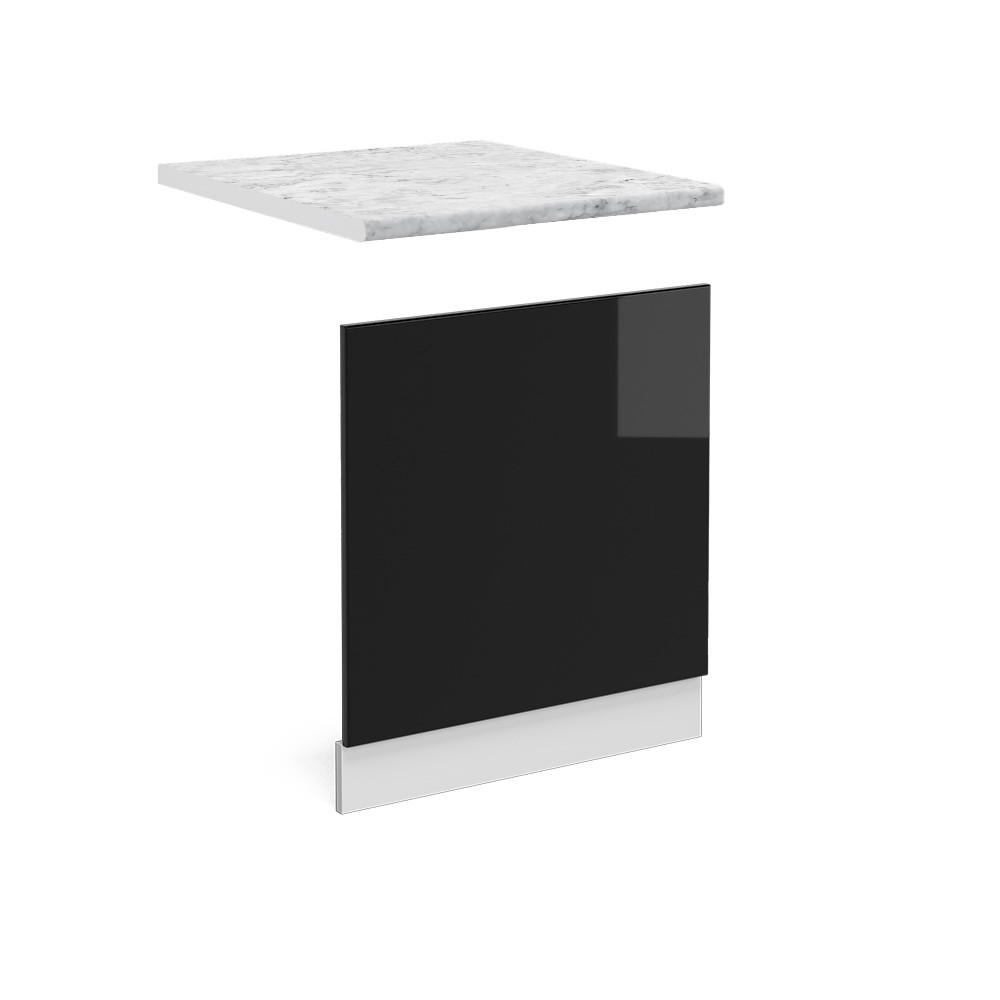 FRONTBLENDE R-Line Schwarz Hochglanz 45 cm, AP Marmor - Schwarz Hochglanz/Schwarz, Holzwerkstoff (60/57.2/1.6cm) - Vicco