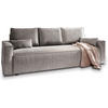 BETTSOFA MENI Hellgrau Kordstoff mit Schlaffunktion - Hellgrau, Textil (232/83/87cm) - MASSENO