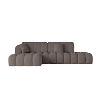 ECKSOFA mit Schlaffunktion Ottomane Links OLEA-L2 321x164x75 Braun Bouclé - Schwarz/Braun, Holzwerkstoff/Kunststoff (321/164cm) - ALTDECOR
