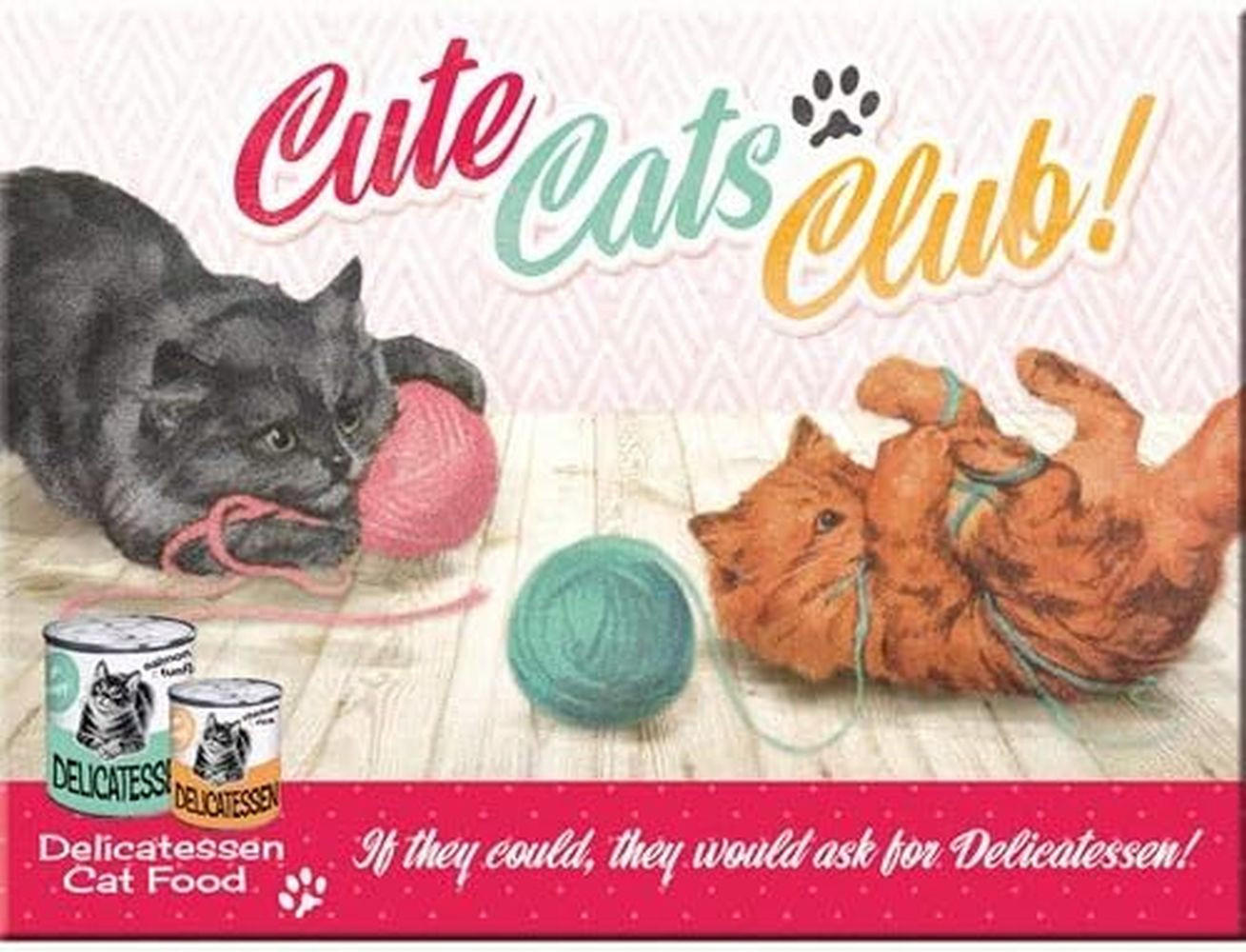 MAGNET 6/8 cm Animal Club Cute Cats Club - Multicolor, Metall (8/6/0.1cm) - Nostalgic-Art