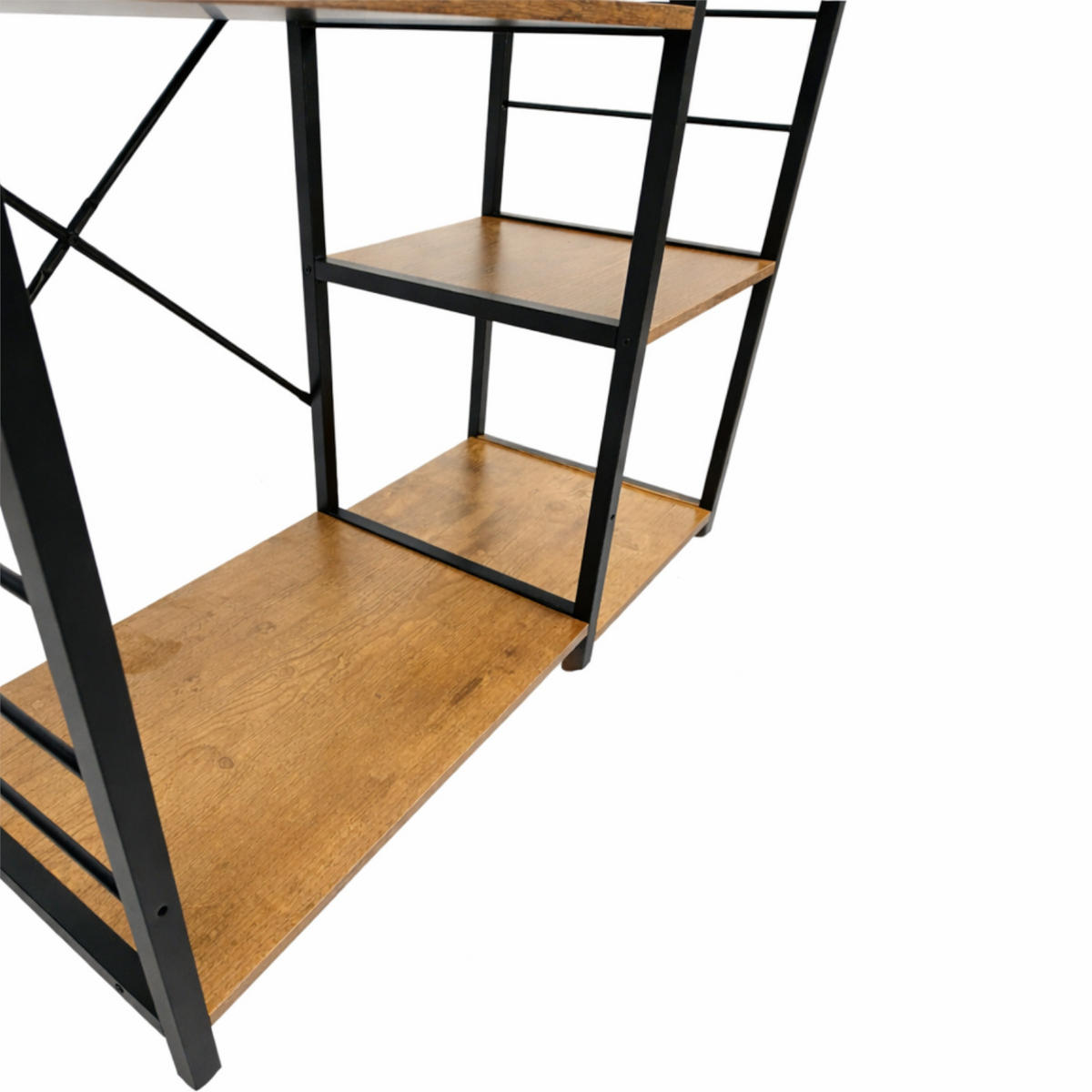 KÜCHENREGAL Holzoptik Metall Eichefarben Schwarz Küchenorganizer 84x90x40 cm - Eichefarben/Schwarz, Holzwerkstoff/Metall (90/84/40cm) - Begryf
