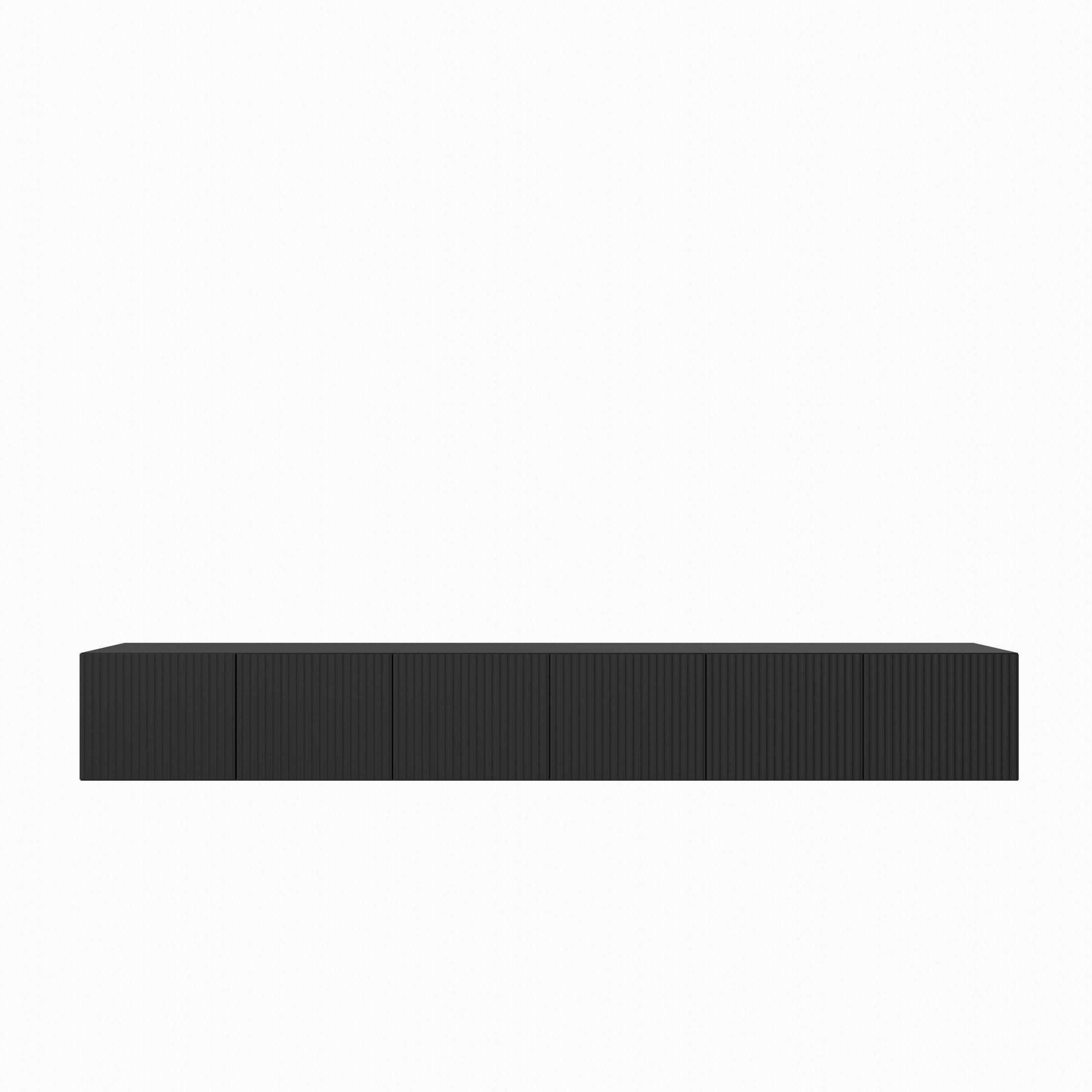 LOWBOARD VAREN 300/41/40 cm, Hängender TV-Schrank Schwarz - Schwarz, Holzwerkstoff (300/41/40cm) - MASSENO