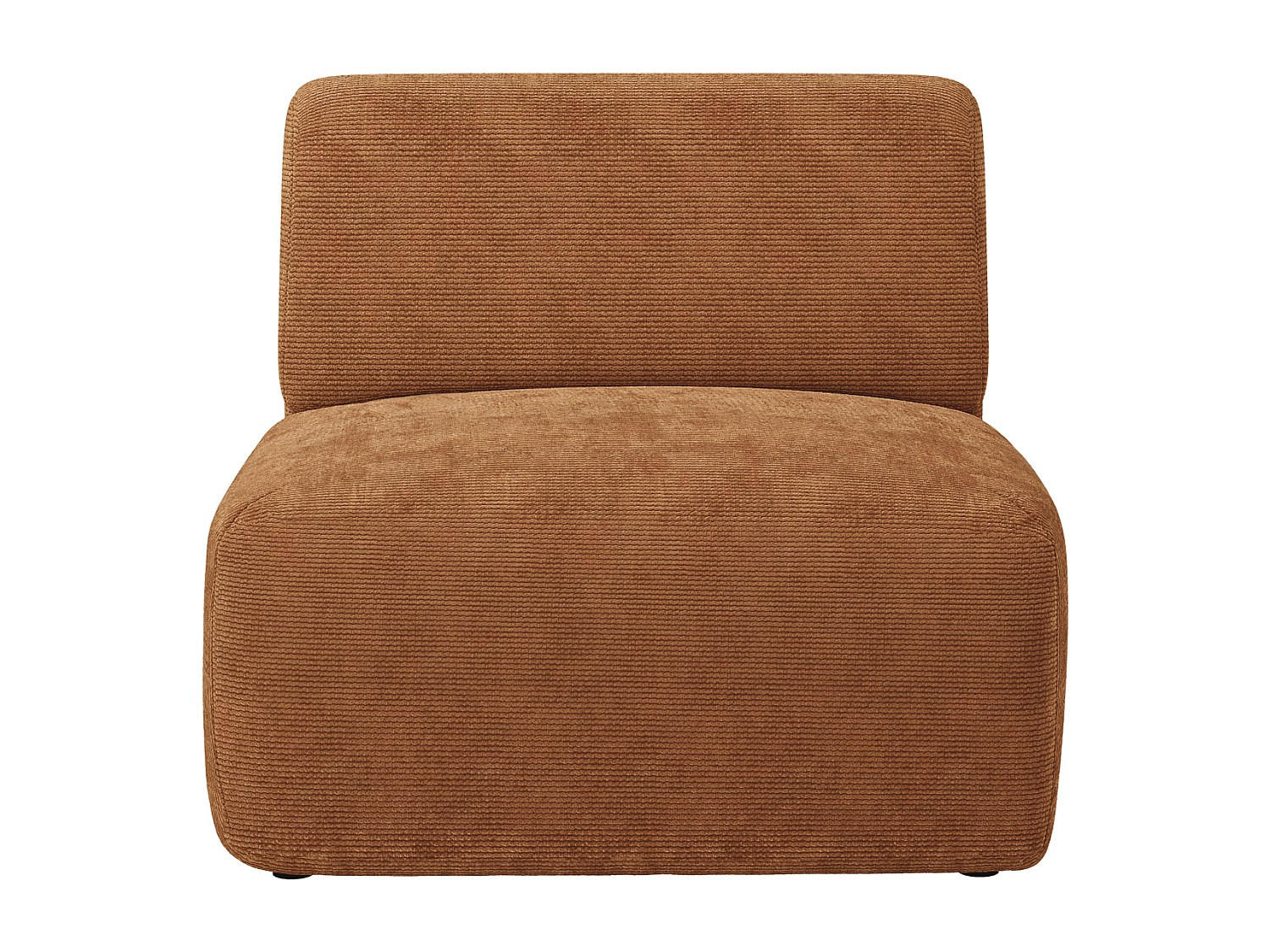 SESSEL mit gerader Rückenlehne - 1 Person - samt - terracotta Pogni - Terracotta, Textil (75/73/97cm) - Vente-Unique