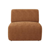 SESSEL mit gerader Rückenlehne - 1 Person - samt - terracotta Pogni - Terracotta, Textil (75/73/97cm) - Vente-Unique