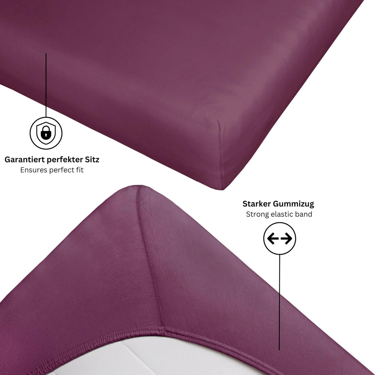 SPANNBETTLAKEN BASIC - Beere, Textil (200/200cm) - Schöner Wohnen