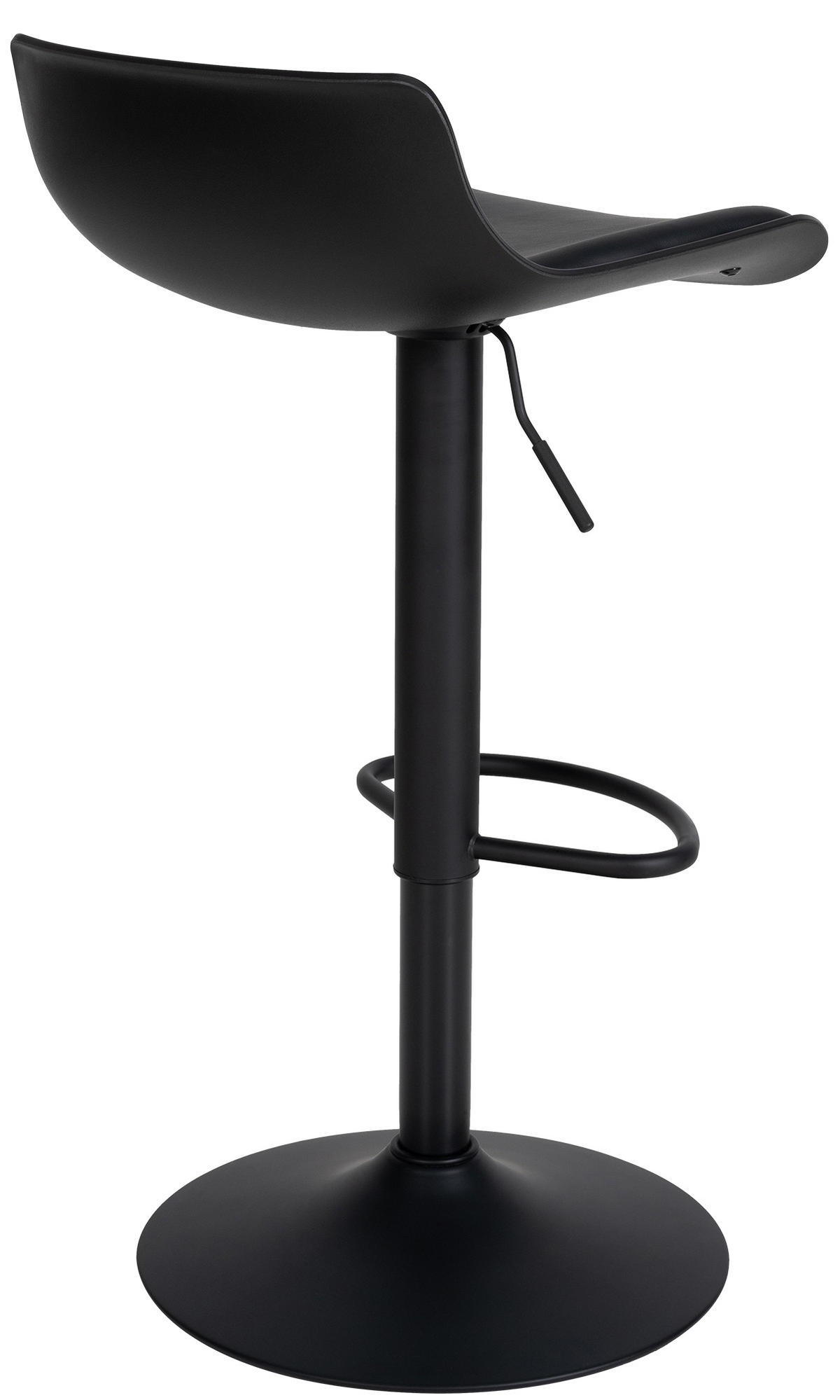 BARHOCKER höhenverstellbar Schwarz JUTO Kunstleder 685-94x43x44 cm - Schwarz, Leder/Metall (43/68.5/44cm) - DELUKE