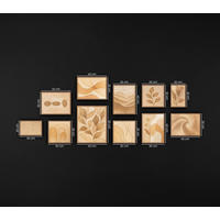 GEMÄLDE Rascheln des Laubs Schattenfugenrahmen Eichefarben 11-teilig - Eichefarben, Holz (200/80cm) - YS-art gallery