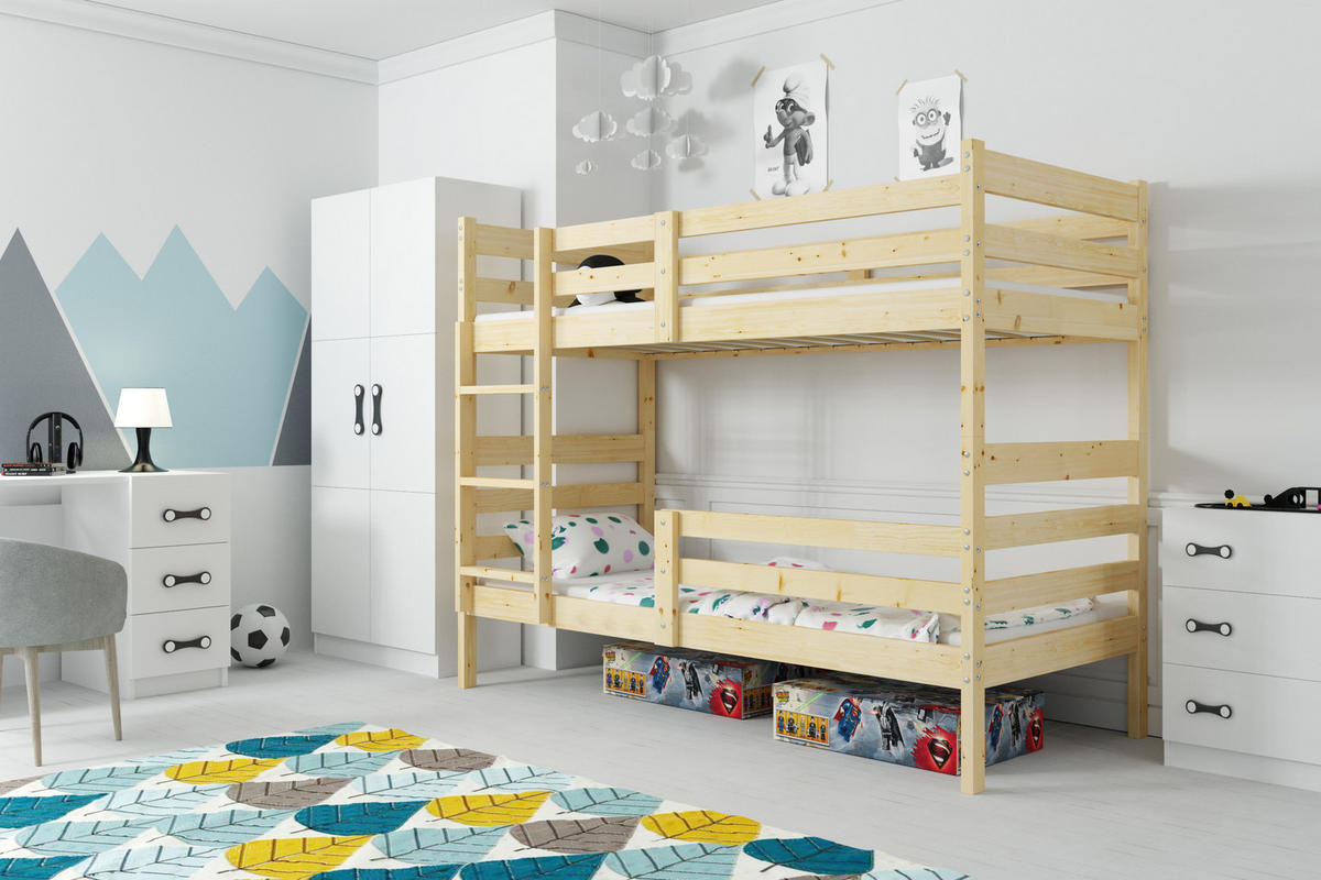 ETAGENBETT ERYK 90/190 cm aus massivem Kiefernholz, ohne Matratzen - Kiefer Milford, Holz - Interbeds