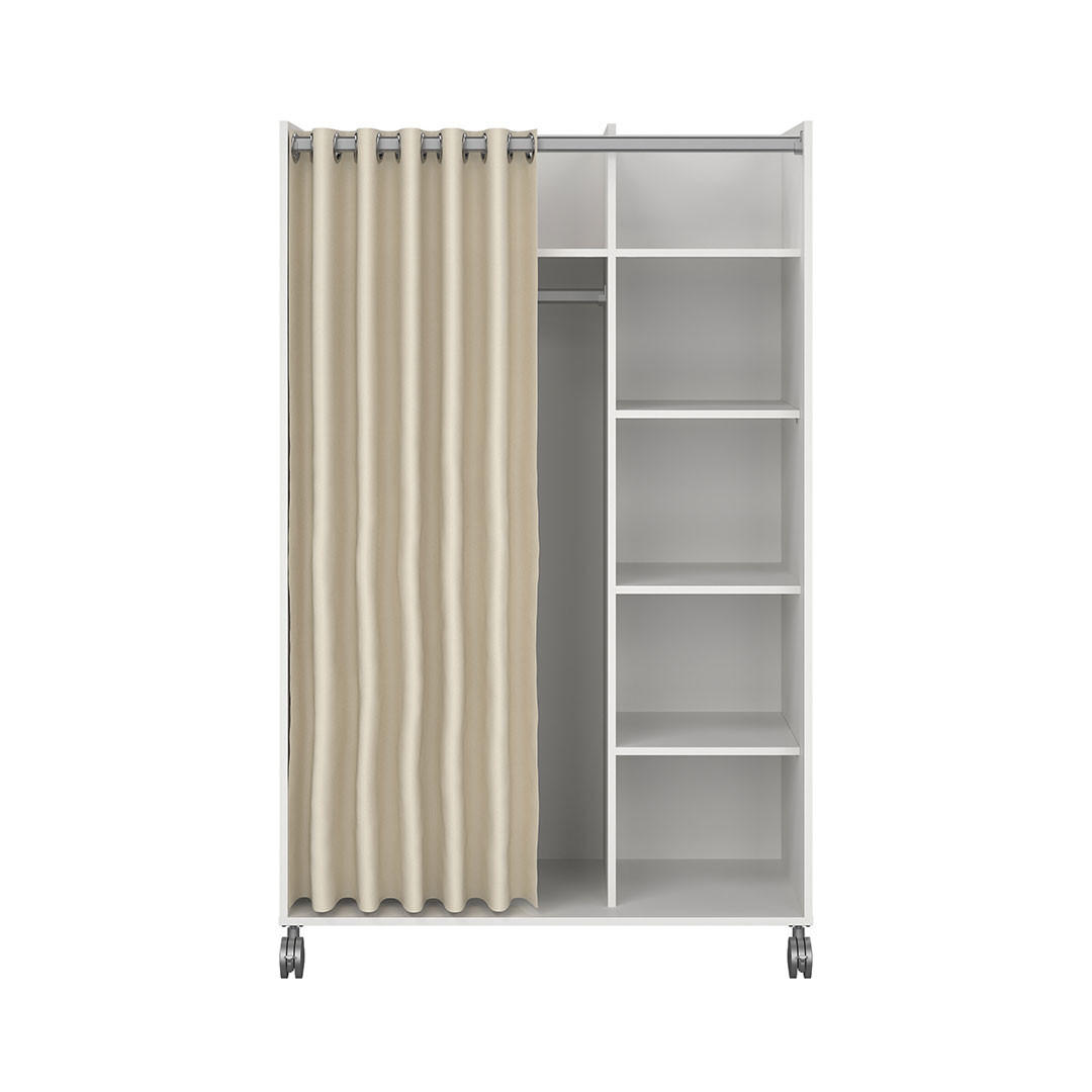 KLEIDERSCHRANK, Kit, Weiß, Holzwerkstoff, 100 x 49 x 160 cm - Weiß, Holzwerkstoff (100/160/49cm) - ebuy24