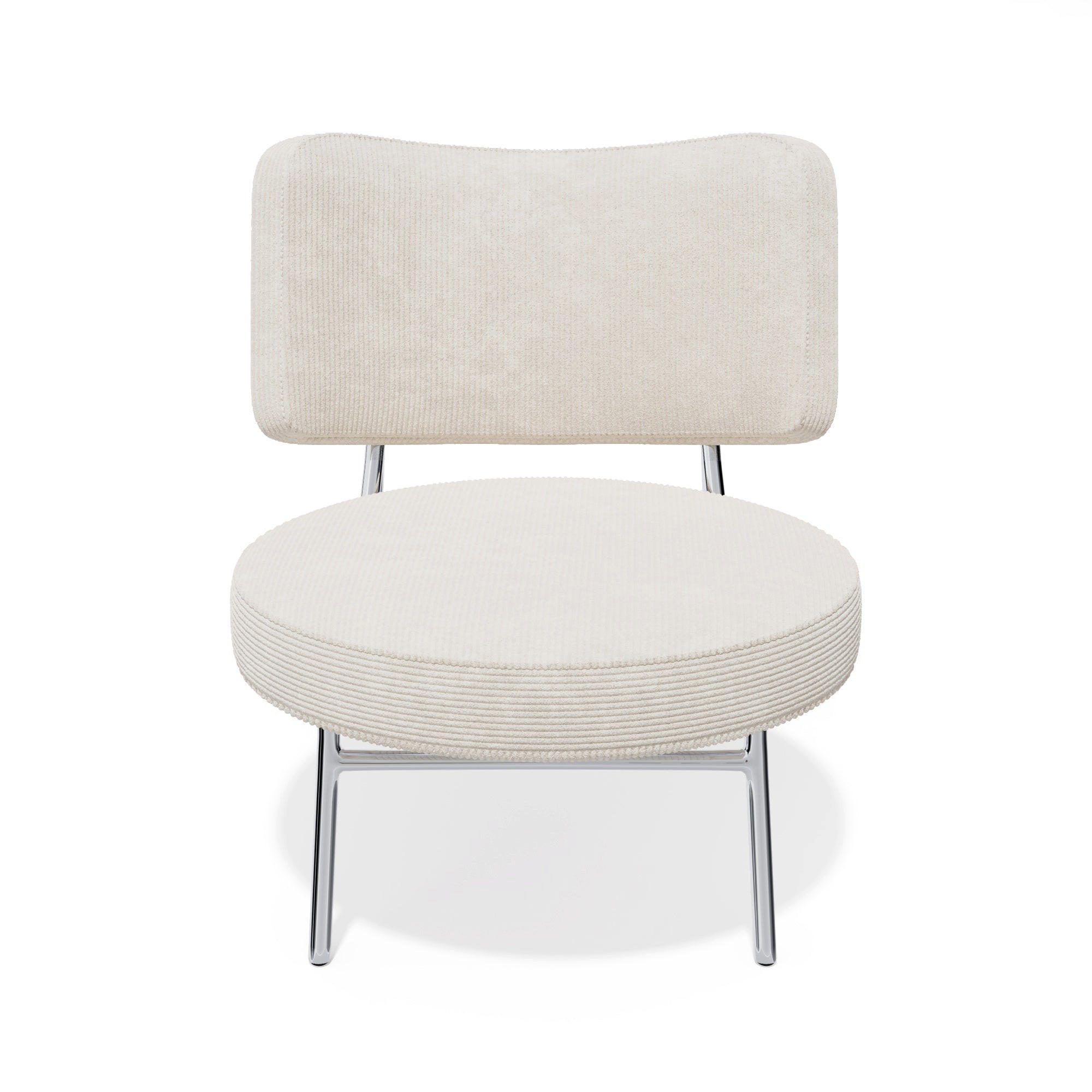 SESSEL Gerippter Samt 60cm - Creme, Textil (60/70/71cm) - Sia Home