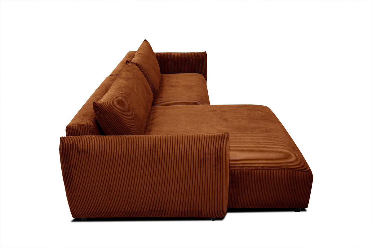 ECKSOFA TAUER 5-Sitzer, orange - Schwarz/Orange, Holzwerkstoff/Kunststoff (174/292cm) - Courtois Laville