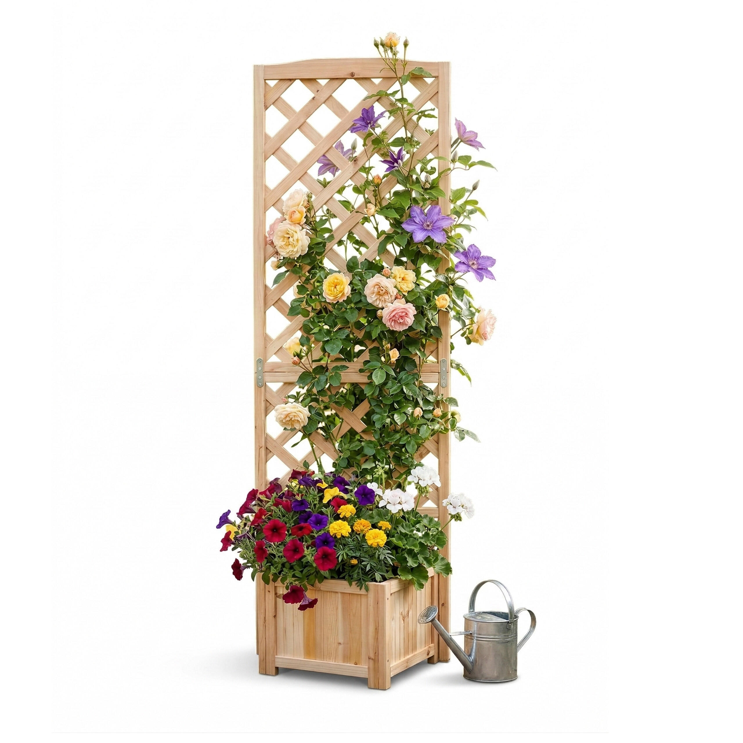 KVĚTINOVÝ box - béžová, dřevo/textil (55/180/51cm) - Relaxdays