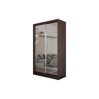 ŠATNÍ SKŘÍŇ S POSUVNÝMI DVEŘMI FIORELLA, 120/216/61 cm 2dveřová se zrcadlem, dekor wenge - barva Wenge, kompozitní dřevo (120/216/61cm) - MASSENO