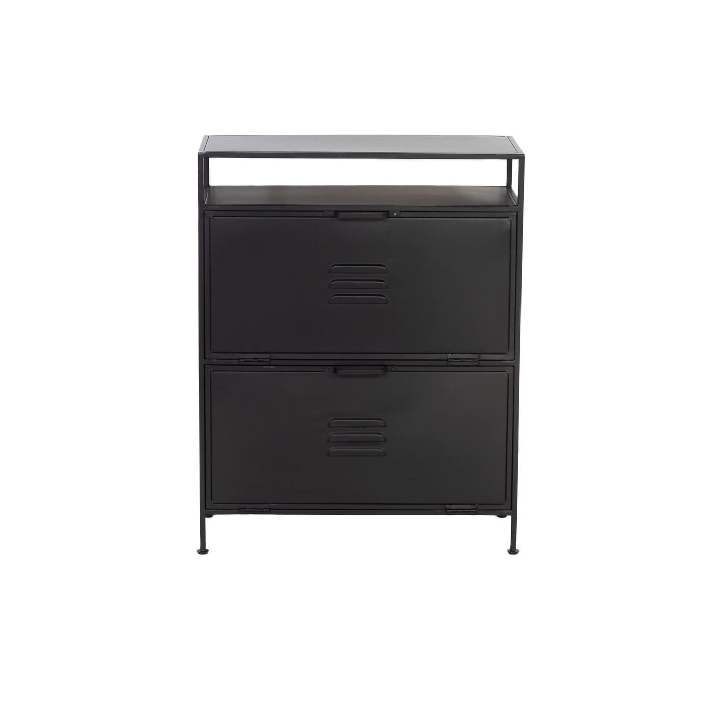 SCHUHSCHRANK aus Metall 70x32x90cm, schwarz - Schwarz, Metall (70/90/32cm) - Giga Meubel