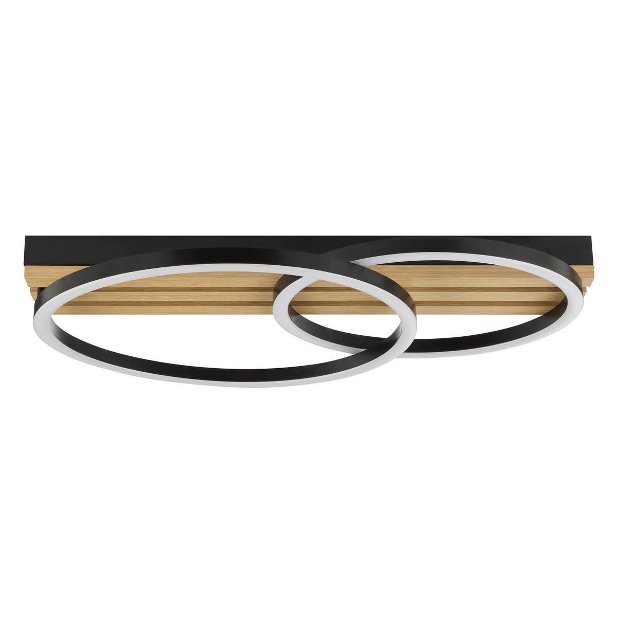 LED DECKENLEUCHTE Calma Schwarz/Holz 37/54/8 cm - Multicolor, Holz (37/54/8cm) - Brilliant