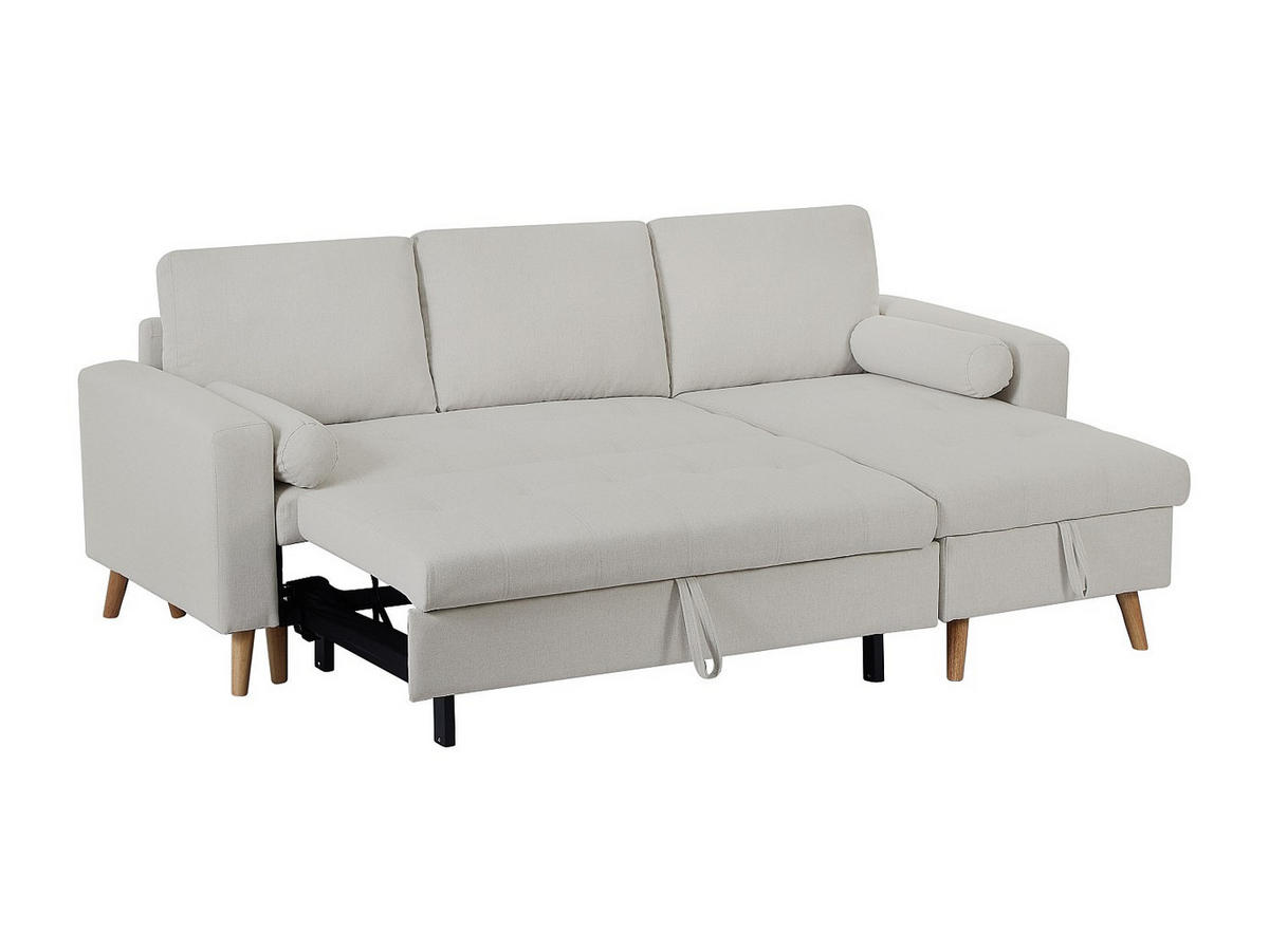 SCHLAFSOFA - 4 Personen-Sitzer - Stoff - Beige - - Beige, Textil (225/88/146cm) - Vente-Unique