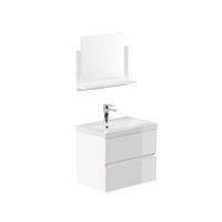 BADMÖBELSET WANGEROOGE DELUXE M - Farbe: Weiß, Größe: M - Weiß, Holz/Keramik (50/2/60cm) - Home Deluxe