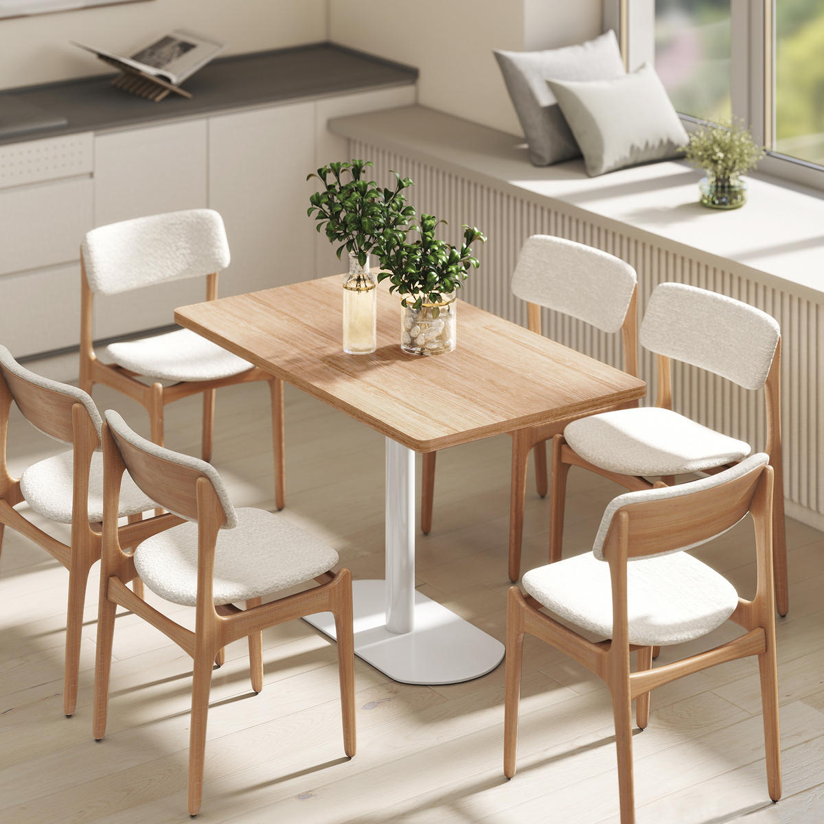 RECHTECKIGER Esstisch für 6 Personen 120/70/75 cm Weißeiche - Eichefarben, Kunststoff (70/120/75cm)