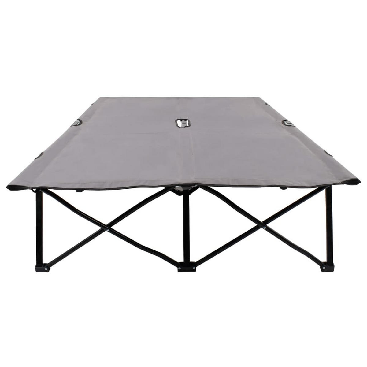 DOPPELLIEGE Klappbar Grau Stahl - Grau, Textil (125/40/193cm) - furnicato
