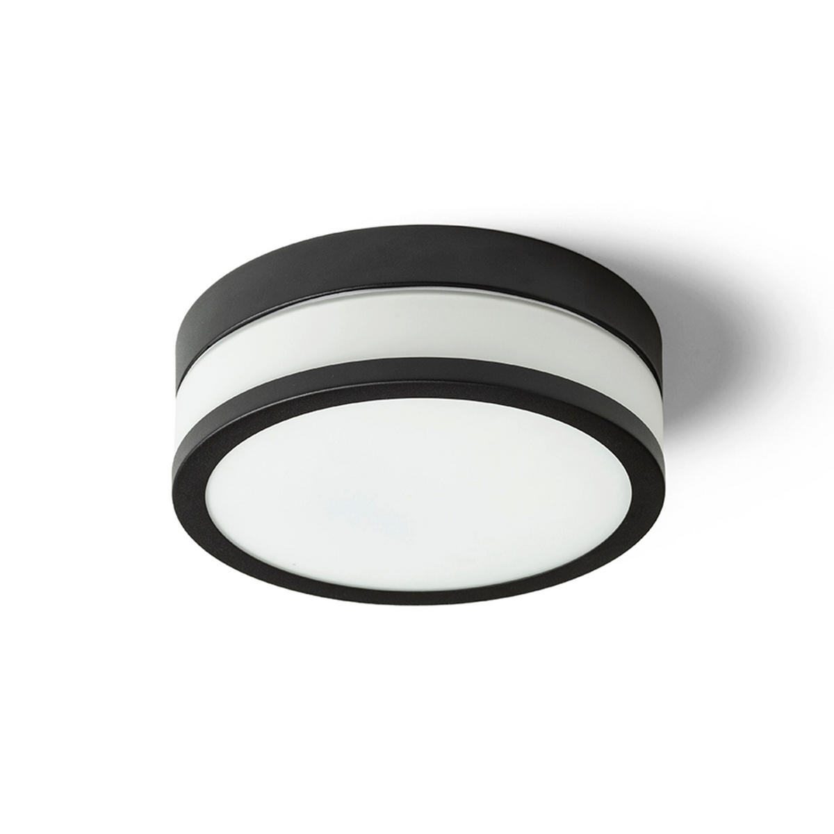 DECKENLEUCHTE CIRA LED 23 Opalglas 12 W IP44 - Schwarz, Glas (23.5/23.5/8cm) - Rendl