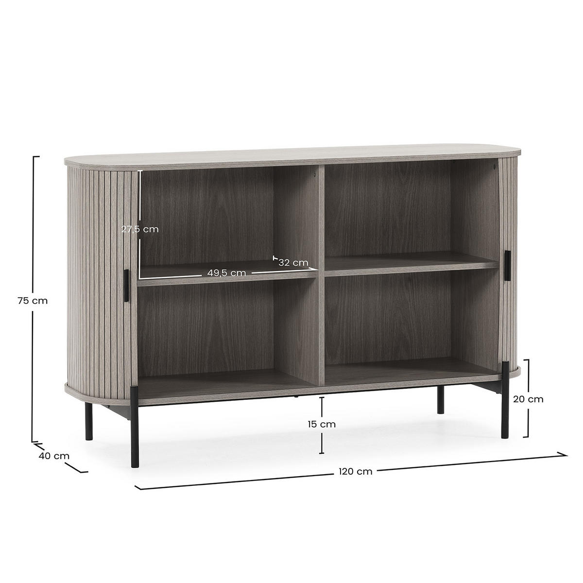 SIDEBOARD Mónaco 2 türen Eiche-Optik - Honigeiche, Holzwerkstoff (120/75/40cm)