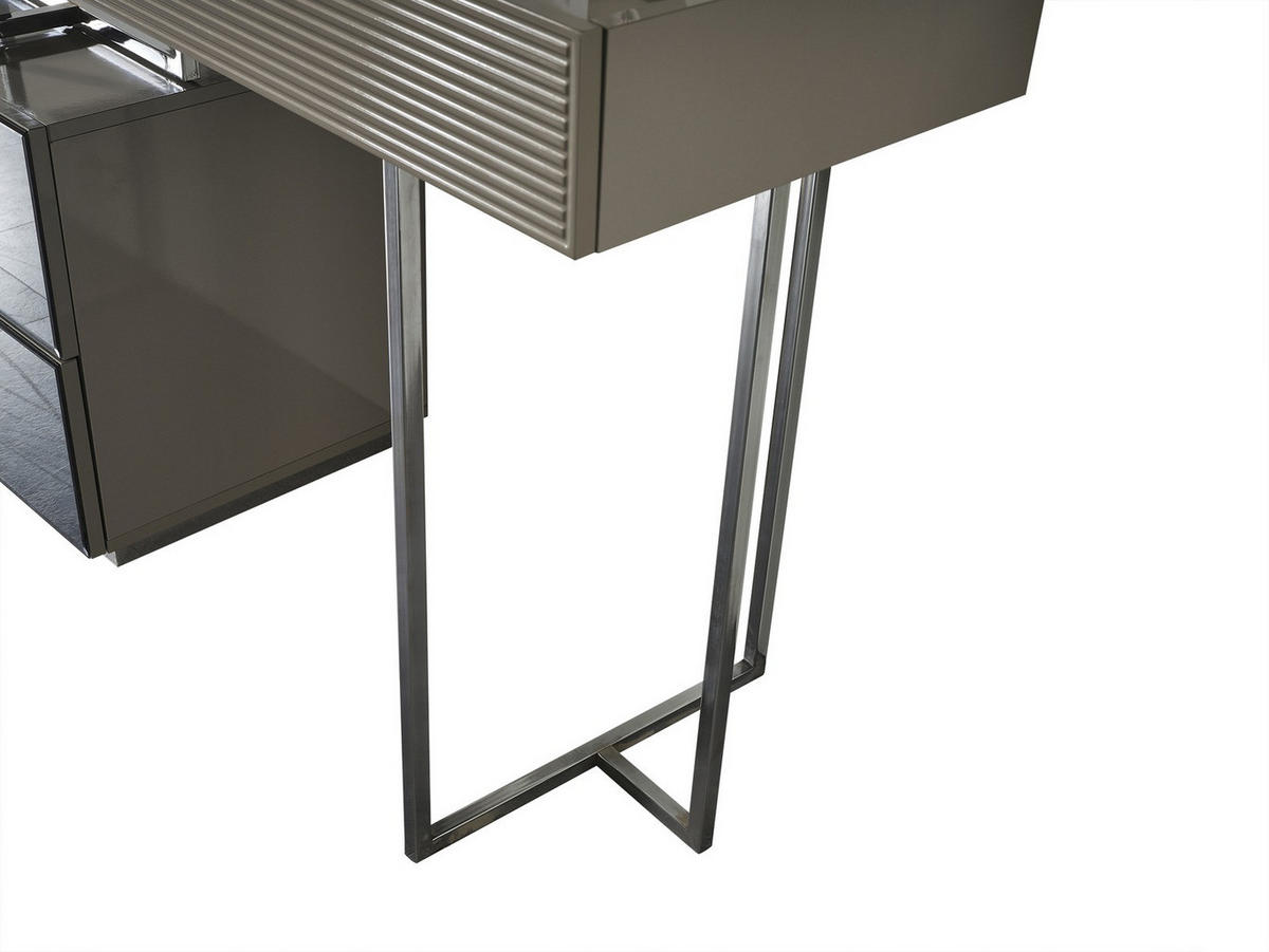 BETTANLAGE Vionera Typ-2 Bett mit Kopfteil 2 Nachttischen und Kommode - Beige, Holzwerkstoff (160/200cm)