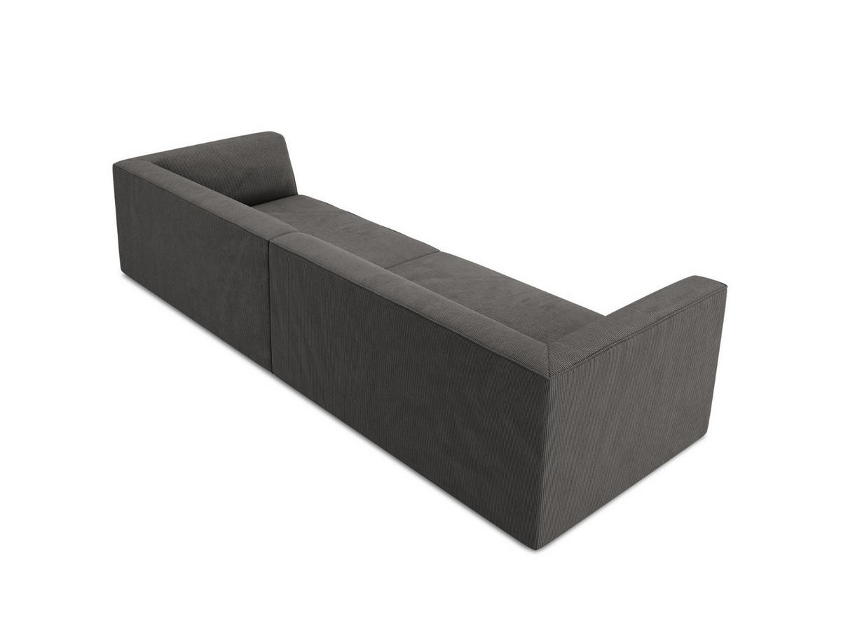 SOFA Ruby aus Cord dunkelgrau 4 Sitzplätze - Dunkelgrau, Textil (93/69/302cm) - Micadoni
