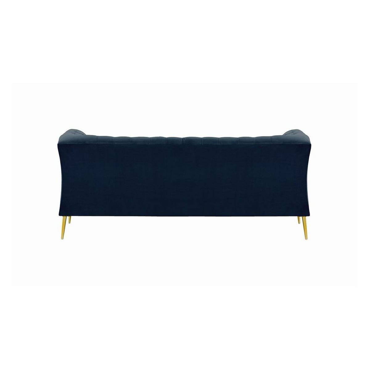 ZWEISITZER-SOFA Chesterfield Modern-Velluto 11 - Dunkelblau, Holz/Textil (183/74/80cm)