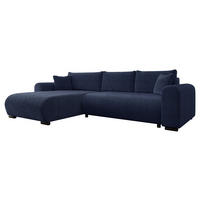 ECKSOFA Merkos - Schwarz/Dunkelblau, Holz/Textil (285/188cm) - MIRJAN24