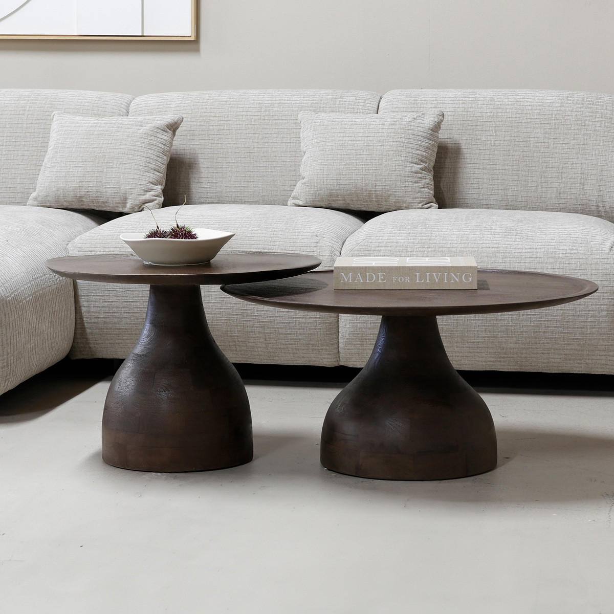 COUCHTISCH rund aus Mangoholz Ø60cm, dunkelbraun - Dunkelbraun, Holz (60/60/42cm) - Giga Meubel
