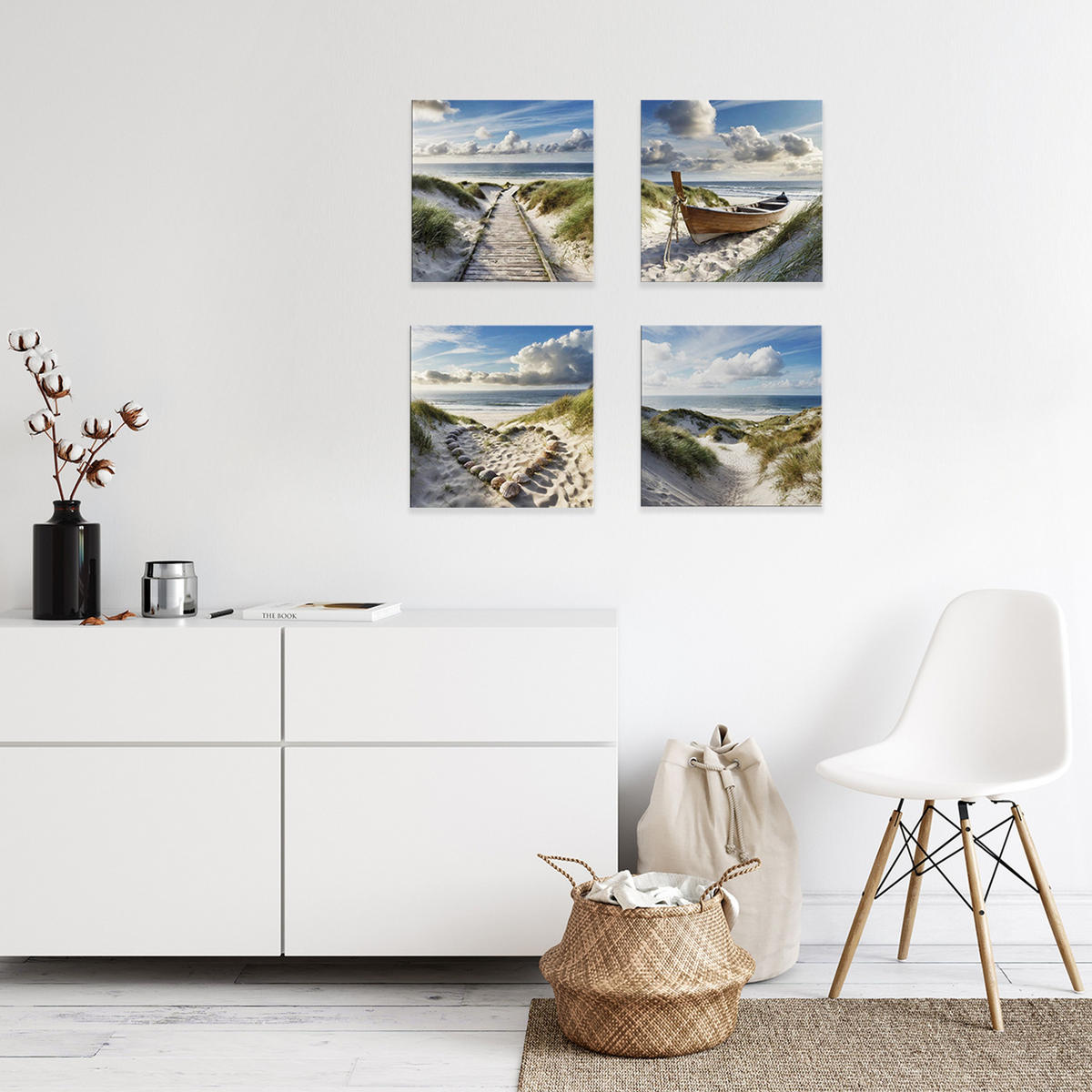 GLASBILD 30×30 cm Strand - Beige, Glas (30/30cm) - artissimo