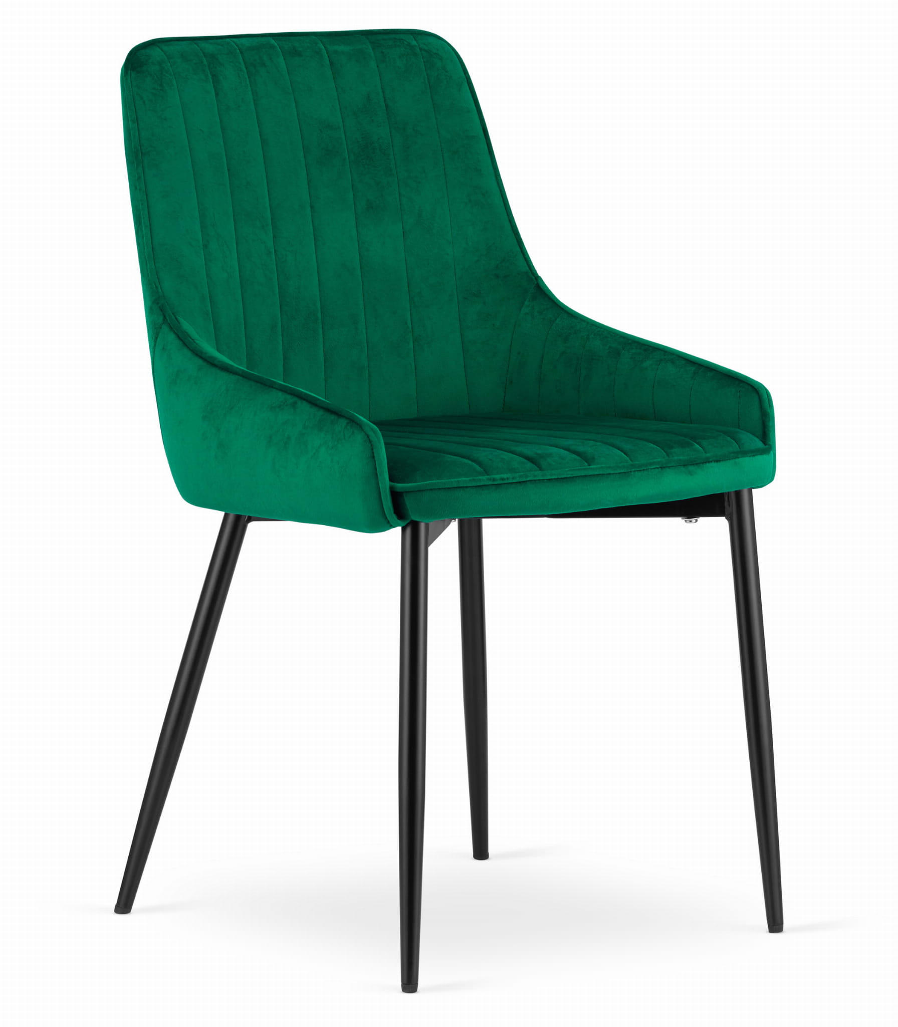 STUHL CLUSONE 1 Stück, Grün, mit Samtstoff gepolstert - Grün, Textil/Metall (49/83/58cm) - Komodee