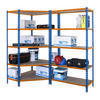MEGA Deal 1x Eckregal + 1x Schwerlastregal MULI | HxBxT 180x180x50cm | Fachlast 200kg | Blau-Orange - Gelb, Metall (180/180/50cm) - PROREGAL