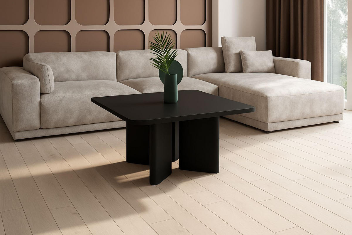 COUCHTISCH quadratisch Schwarz matt 80/80/50 cm - Schwarz, Holzwerkstoff (80/80/50cm) - designimpex