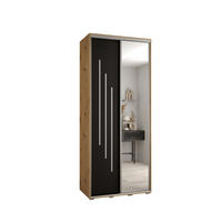 SCHWEBETÜRENSCHRANK 235,2/120/45 2-türig - Silberfarben/Schwarz, Holz/Metall (120/235/45cm) - Abiks Möbel